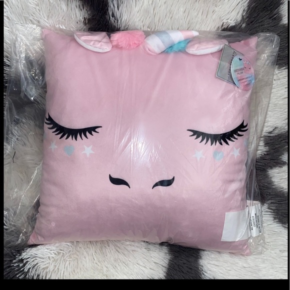 New Under One Sky PINK Unicorn Pillow - Picture 3 of 5